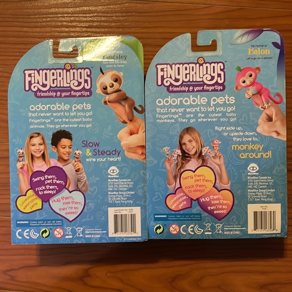 WowWee Fingerlings~ Kelsey the baby Sloth & Melon the baby Monkey - Picture 2 of 14